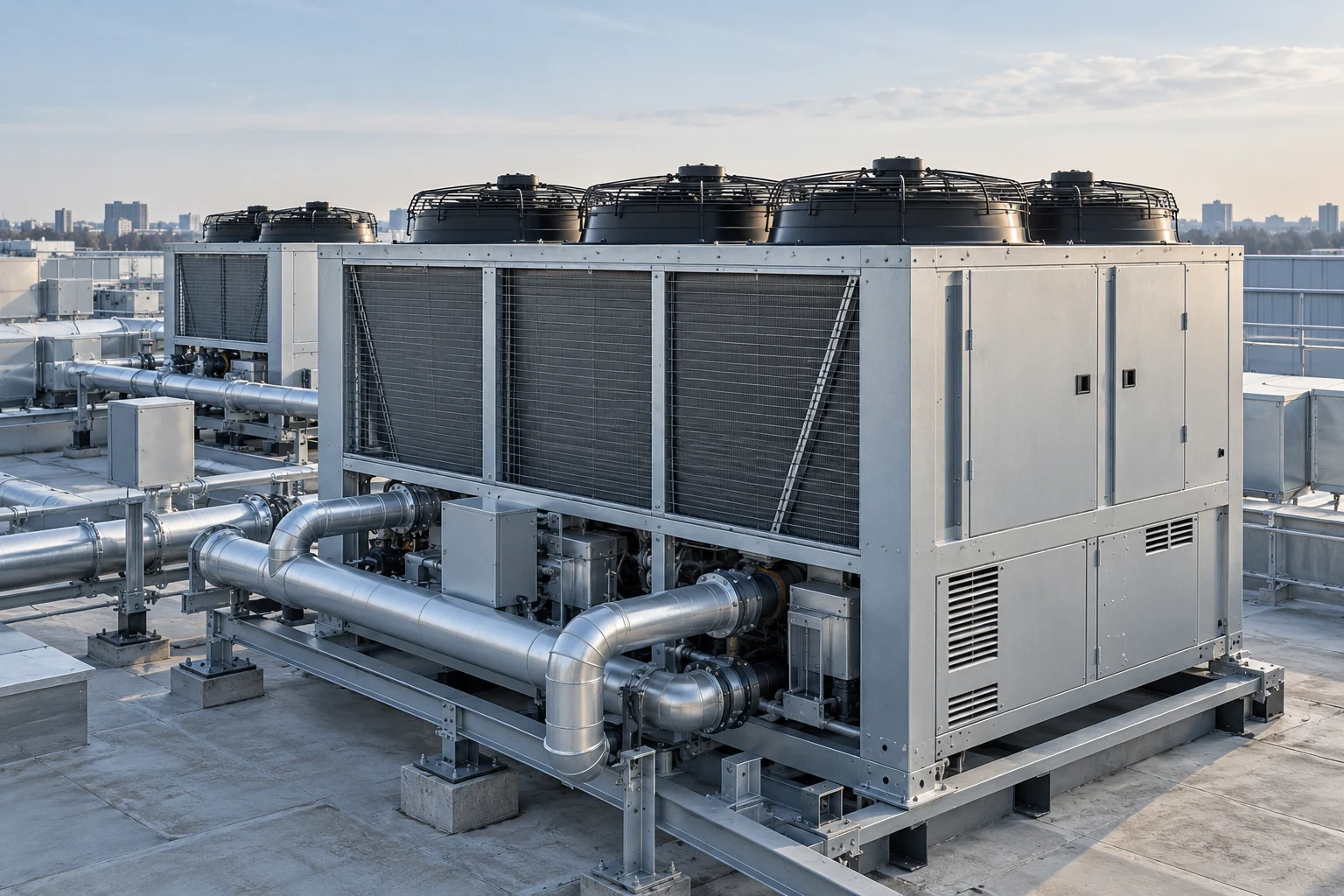 Concept illustration of HVAC equipment and installation components